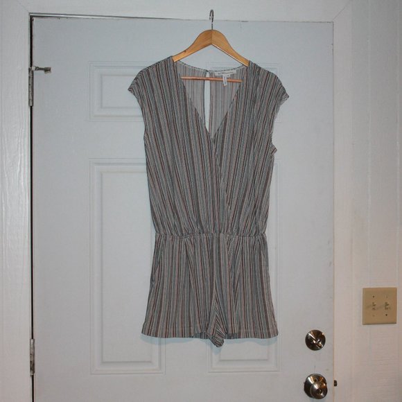 LIMTED TIME SALE: BCBGeneration ROMPER, size m, mulicolor-blue, rust, and cream - Picture 1 of 8